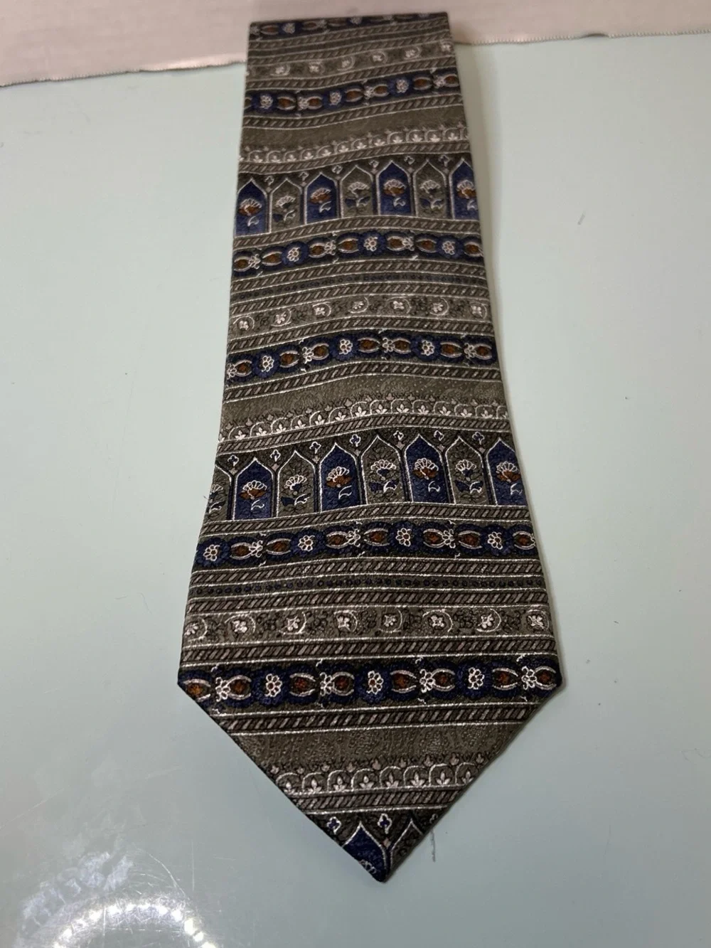 Pierre Cardin set of two Blue and Gold Woven Silk Tie
